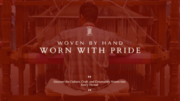 Indian handloom artisan weaving fabric on a traditional loom, preserving cultural heritage.