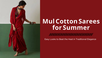 Lightweight mul cotton saree styled for a cool and chic summer look.