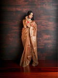 Brown Pure Kora Silk Banarasi saree - second