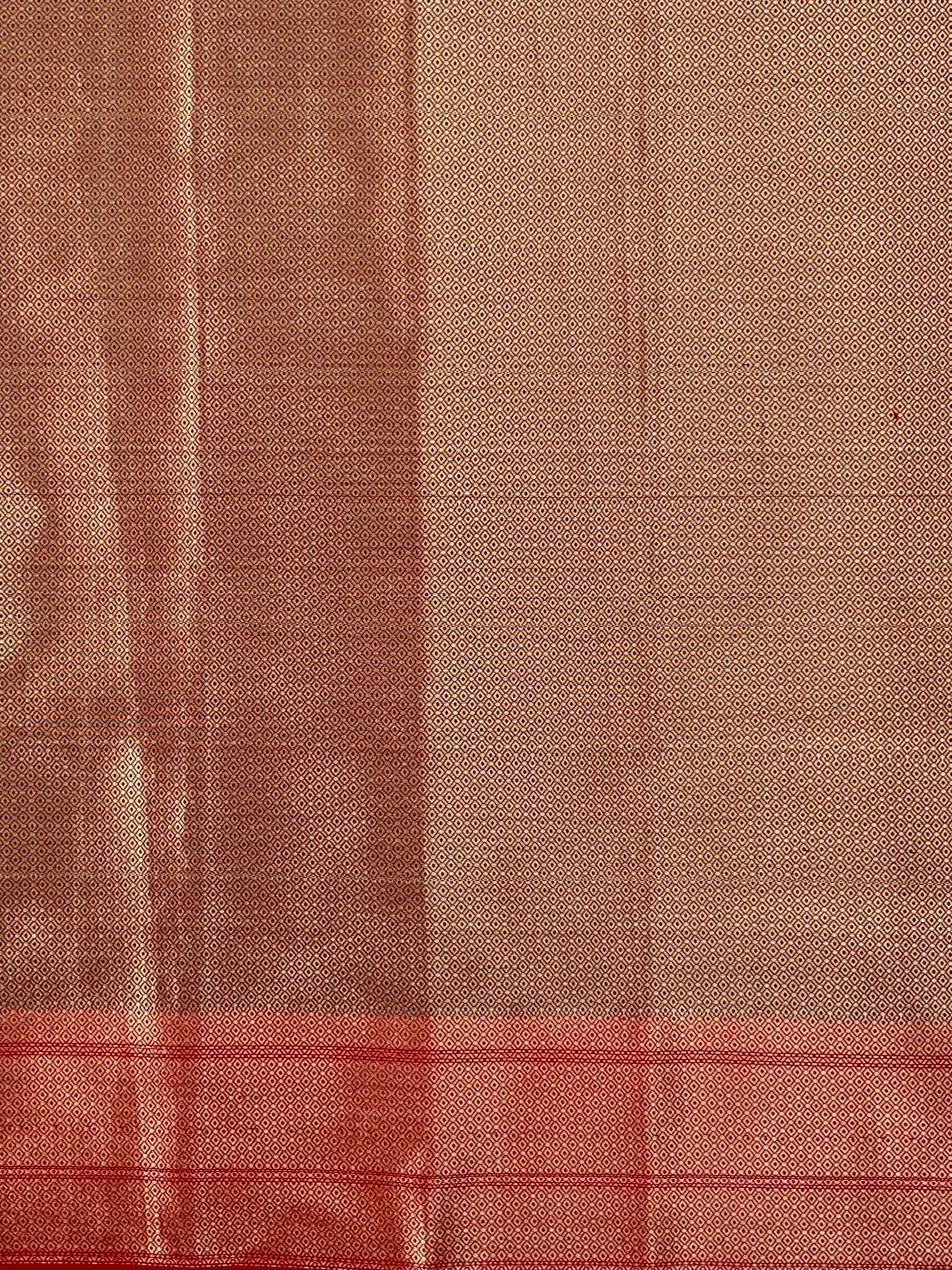 Alba Blue Semi Katan silk Banarasi Saree - fifth