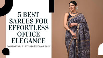 Elegant Label Mavi saree styled for a modern office wear look